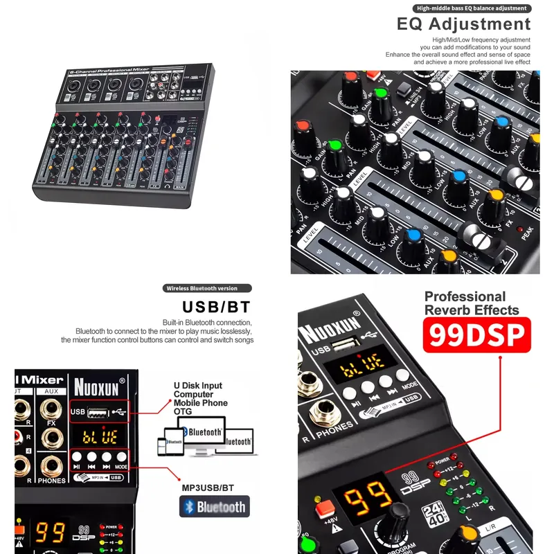 Audio Interface - Mezclador de Audio, Consola de Sonido,