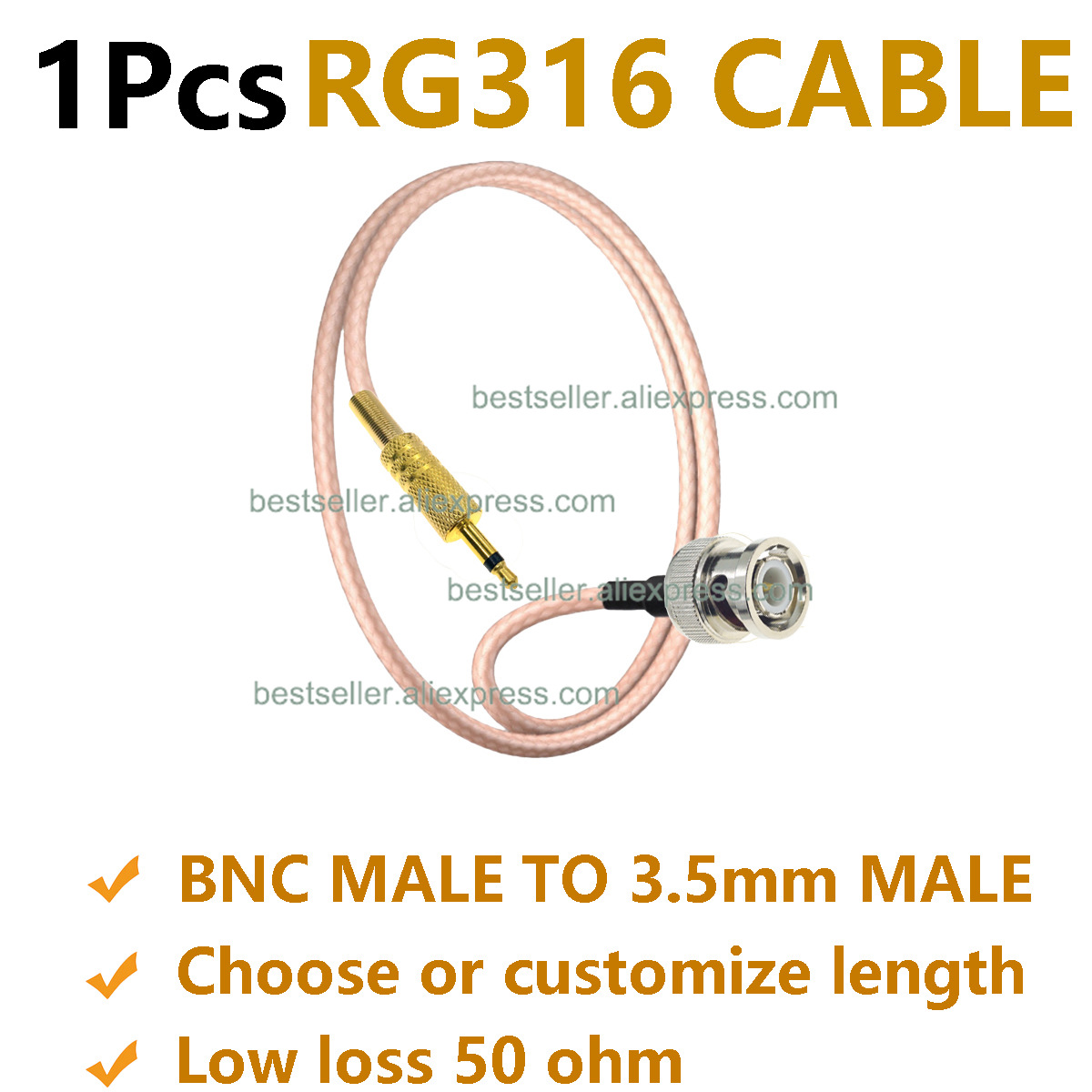 Audio Jumper Wire - 1 Uds RG316 BNC macho a
