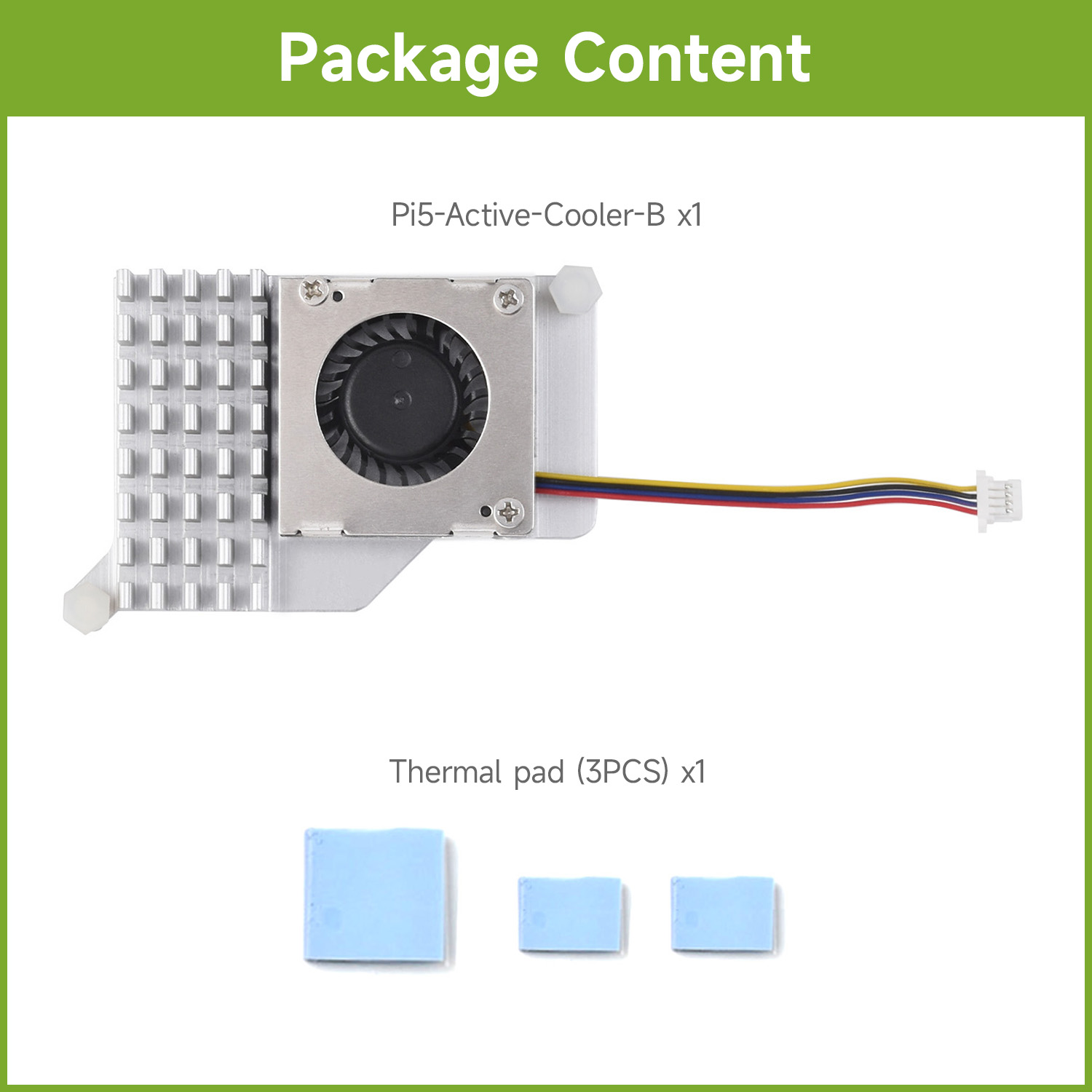 Heatsink Aluminum - Waveshare Active Cooler (B) para Raspberry