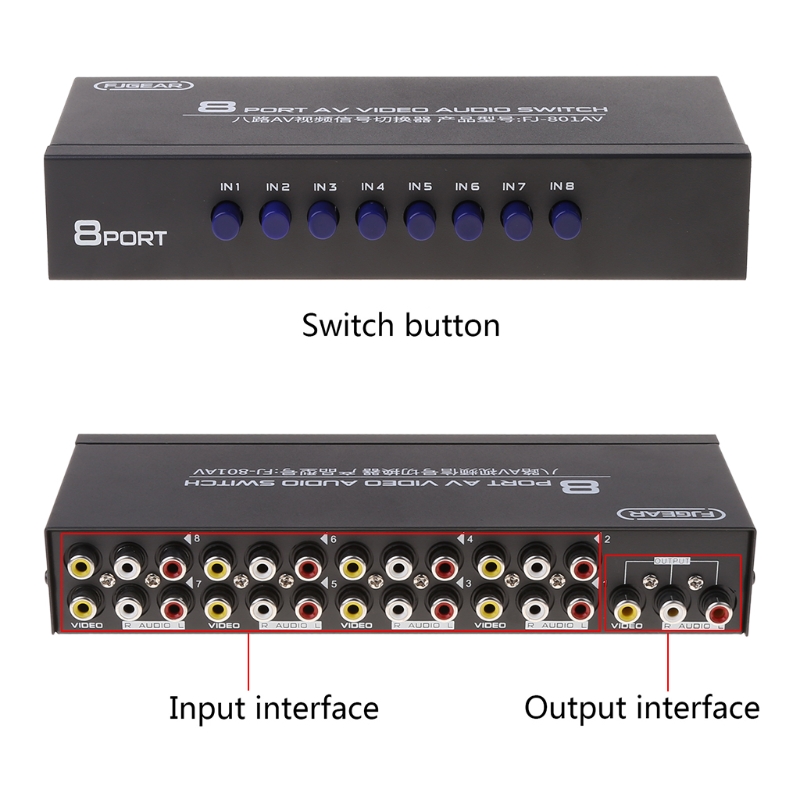Interruptor AV RCA de 8 vías,  - Speaker Enclosure reseña y precio