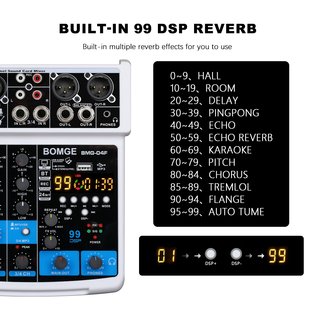 BOMGE - Mezclador de Audio Por - Audio Interface reseña y precio